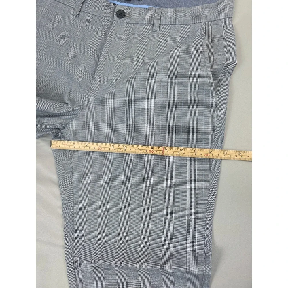 Banana Republic Aiden Fit Mens 34x32 Blue Glen Plaid Cotton Chino Pants Slim